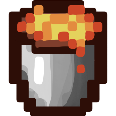  minecraft lava bucket with thick dark red outline.